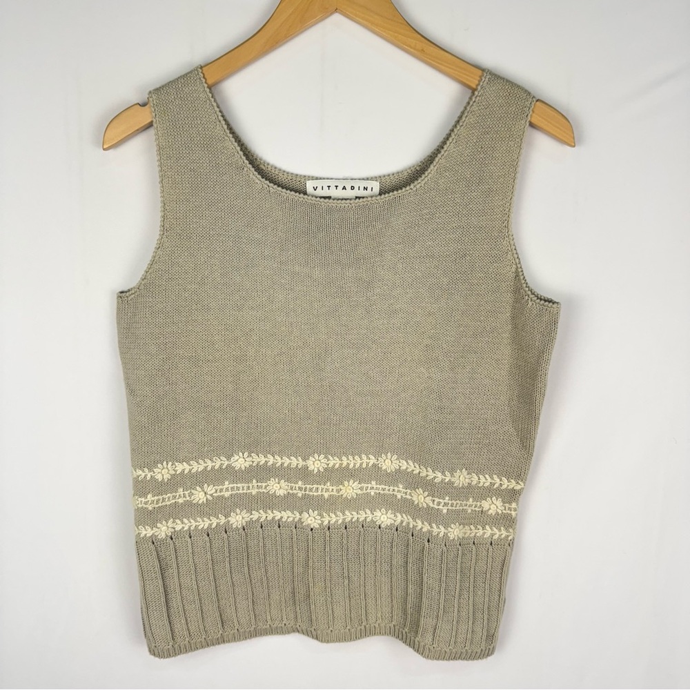 Adrienne VittaDini Embroidered Knit Top